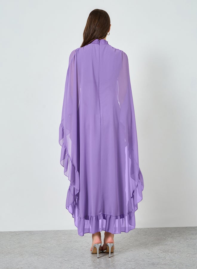 ستايلي فستان ماكسي نسائي مكشكش بأكمام كاب - Image 4